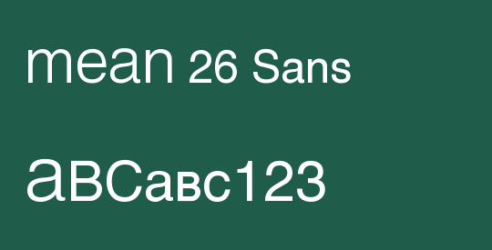 MEAN 26 Sans