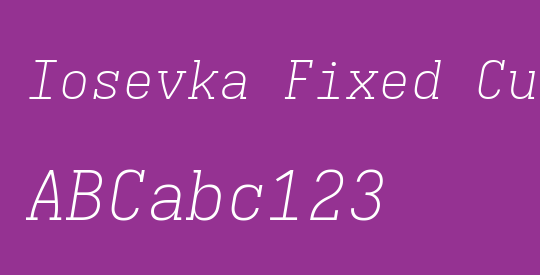 Iosevka Fixed Curly Slab XLtExObl