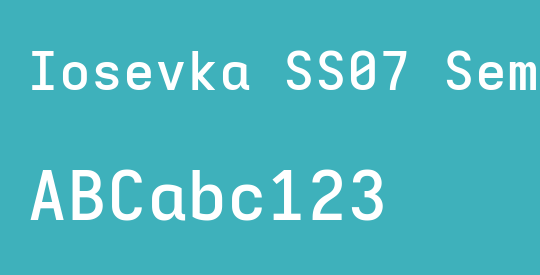 Iosevka SS07 Semibold Extended