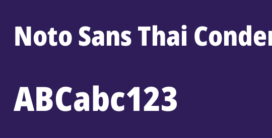 Noto Sans Thai Condensed Black