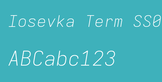 Iosevka Term SS04 XLtExObl