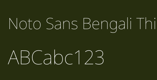 Noto Sans Bengali Thin