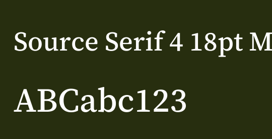 Source Serif 4 18pt Medium