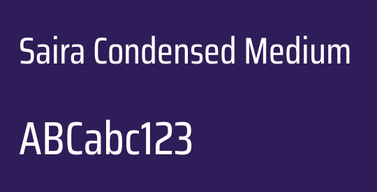 Saira Condensed Medium