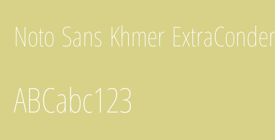 Noto Sans Khmer ExtraCondensed Thin