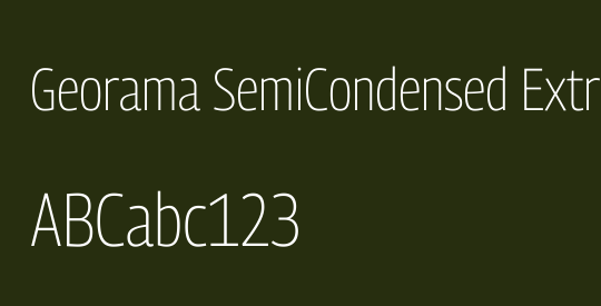 Georama SemiCondensed ExtraLight