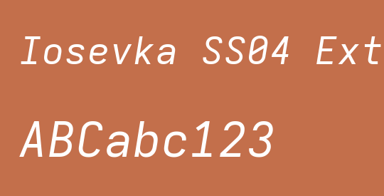 Iosevka SS04 Extended