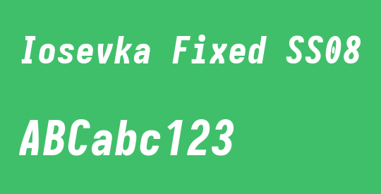 Iosevka Fixed SS08 HvObl