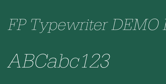 FP Typewriter DEMO ExtraLight