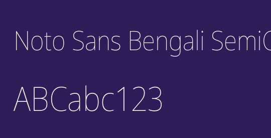 Noto Sans Bengali SemiCondensed Thin
