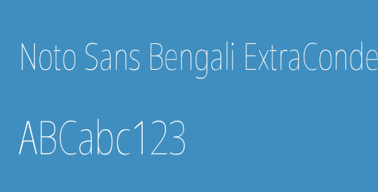 Noto Sans Bengali ExtraCondensed Thin