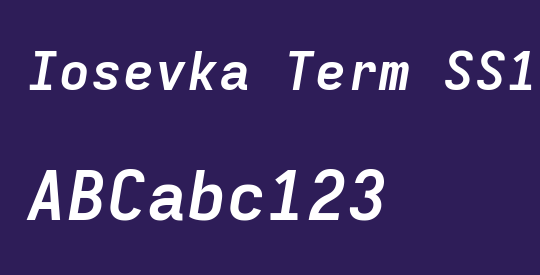 Iosevka Term SS18 Extended