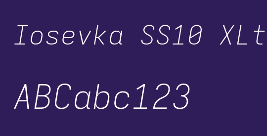 Iosevka SS10 XLtEx