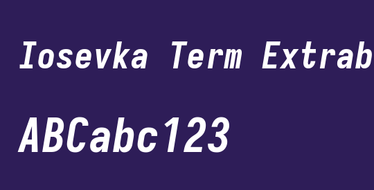 Iosevka Term Extrabold Oblique