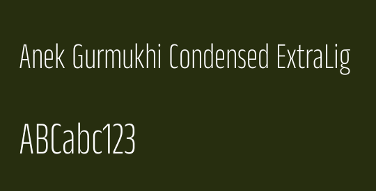 Anek Gurmukhi Condensed ExtraLight
