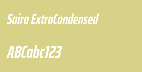 Saira ExtraCondensed