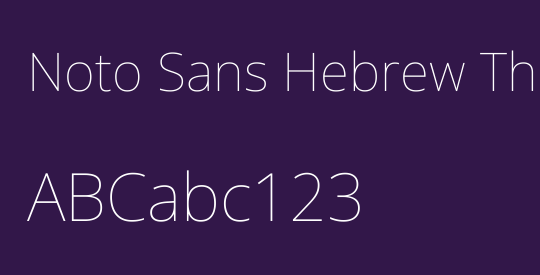 Noto Sans Hebrew Thin