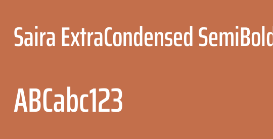 Saira ExtraCondensed SemiBold