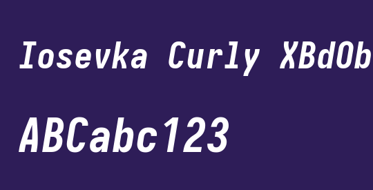 Iosevka Curly XBdObl