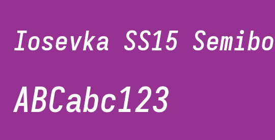 Iosevka SS15 Semibold Oblique