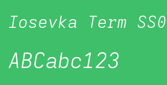Iosevka Term SS05 LtEx