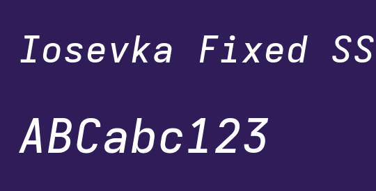 Iosevka Fixed SS11 MdExObl