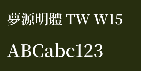 夢源明體 TW W15