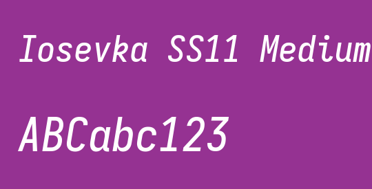 Iosevka SS11 Medium