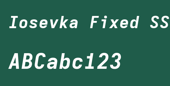 Iosevka Fixed SS09 XBdExObl