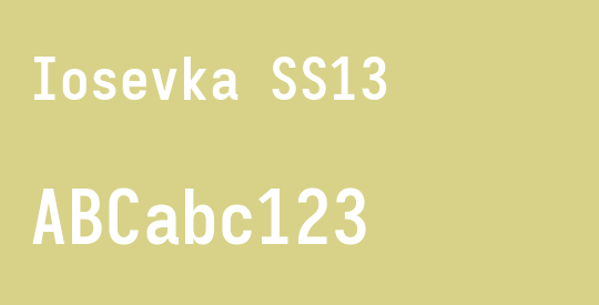 Iosevka SS13