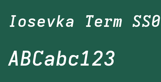 Iosevka Term SS02 SmBdEx