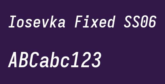 Iosevka Fixed SS06 SmBdObl
