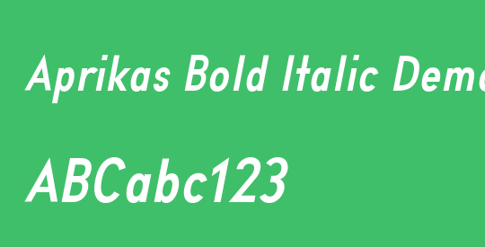 Aprikas Bold Italic Demo