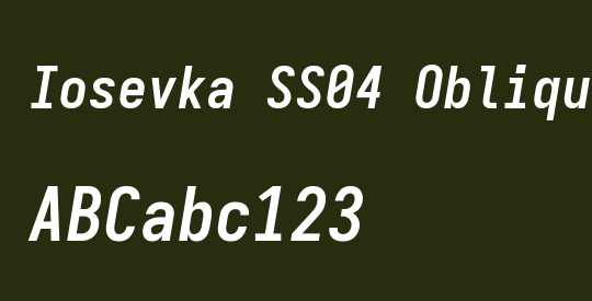 Iosevka SS04 Oblique