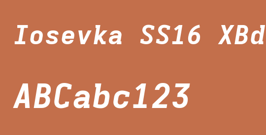 Iosevka SS16 XBdExObl