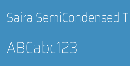 Saira SemiCondensed Thin