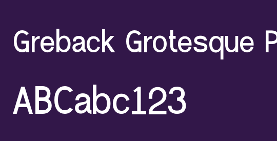 Greback Grotesque PERSONAL