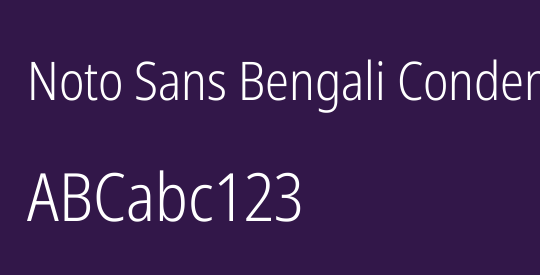 Noto Sans Bengali Condensed Light