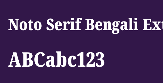 Noto Serif Bengali ExtraCondensed Black