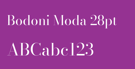 Bodoni Moda 28pt