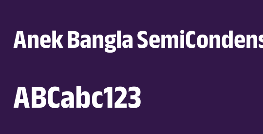 Anek Bangla SemiCondensed