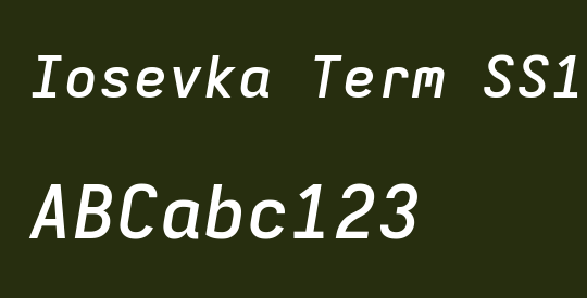 Iosevka Term SS12 SmBdEx