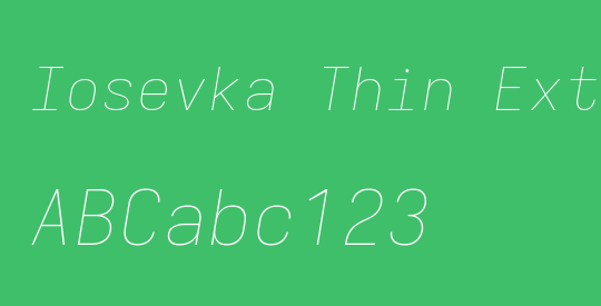 Iosevka Thin Extended Oblique