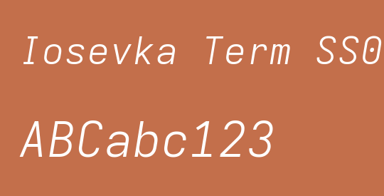 Iosevka Term SS01 LtExObl