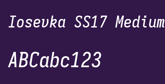 Iosevka SS17 Medium