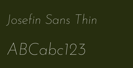 Josefin Sans Thin