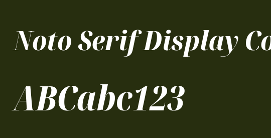 Noto Serif Display Condensed ExtraBold