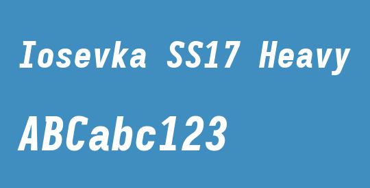 Iosevka SS17 Heavy Oblique