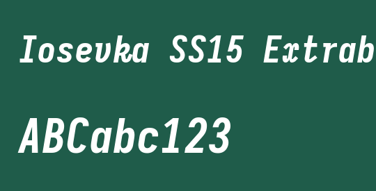 Iosevka SS15 Extrabold