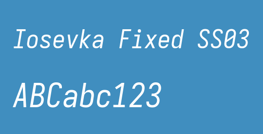 Iosevka Fixed SS03 Oblique